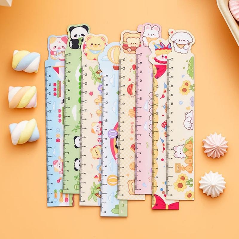 8Pcs Cartoon Magnetic Ruler Set Bendable Drawing Ruler Measuring Tool For Kid Student Art Craft Project Scrapbooking