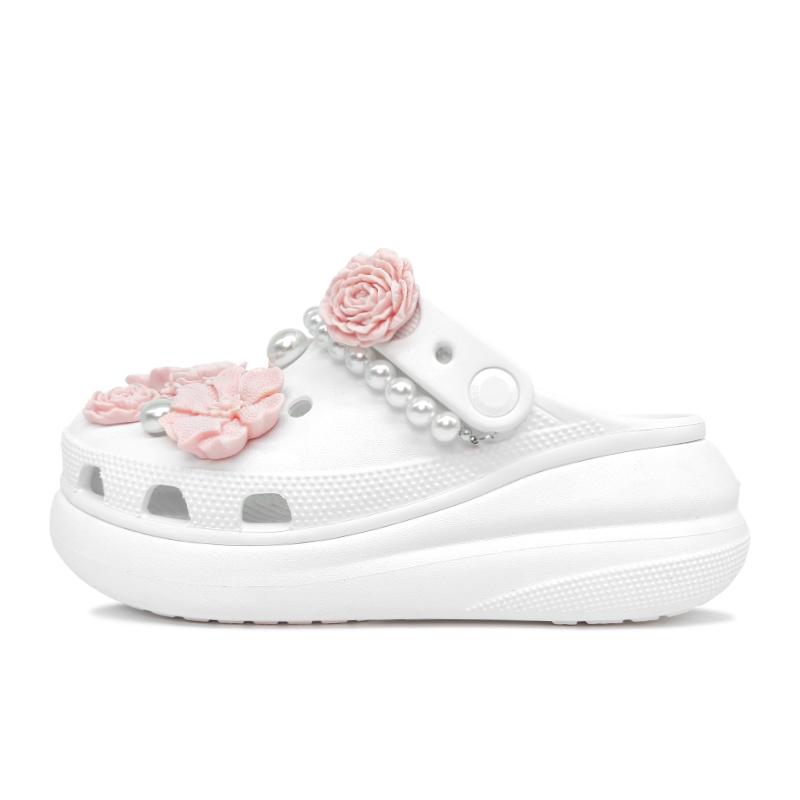 

Crocs Crush Clog Qingshan Pearl Camellia Simple and Versatile Puff Fashion Trend Casual Hole Shoes Women s White 36-37 белый