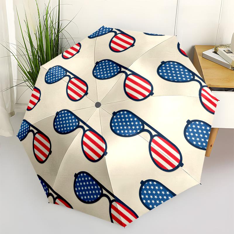 American Flag Fashionable Automatic Opening/Closing Folding Umbrella. Portable and Foldable, Ideal for Gift, Travel, and Daily Use.