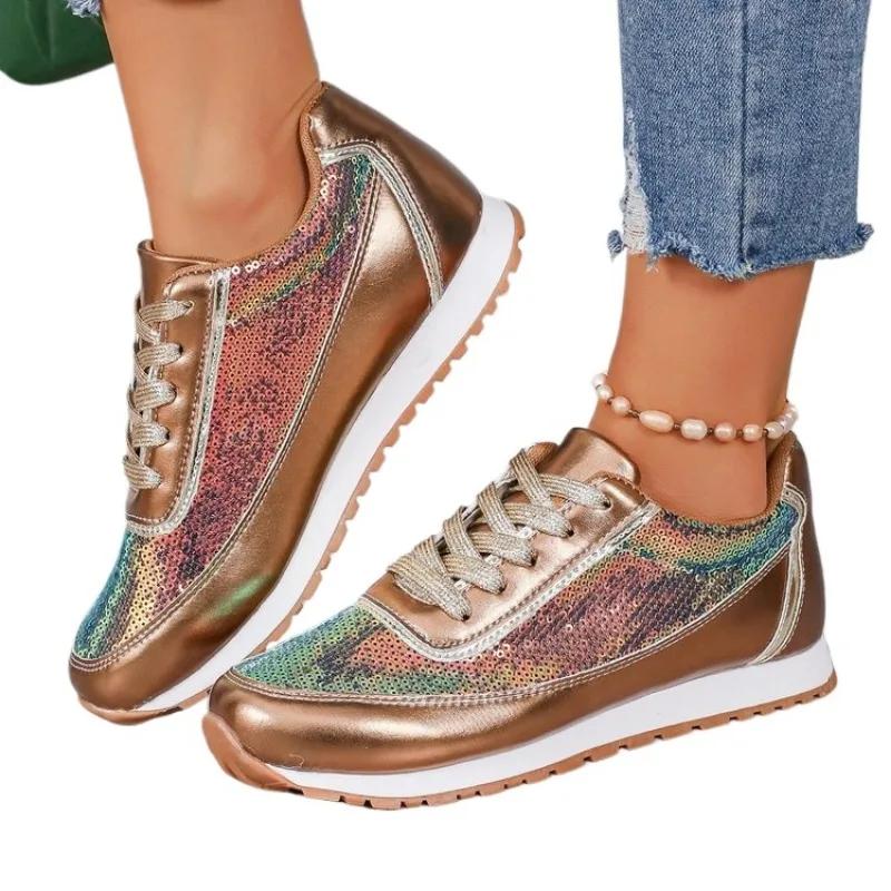 Mode Große Sport Damen 2024 Neu Dicke Sohle Flacher Absatz Runde Kappe Riemen Lässige Damen Einzelne Schuhe, Größe 43