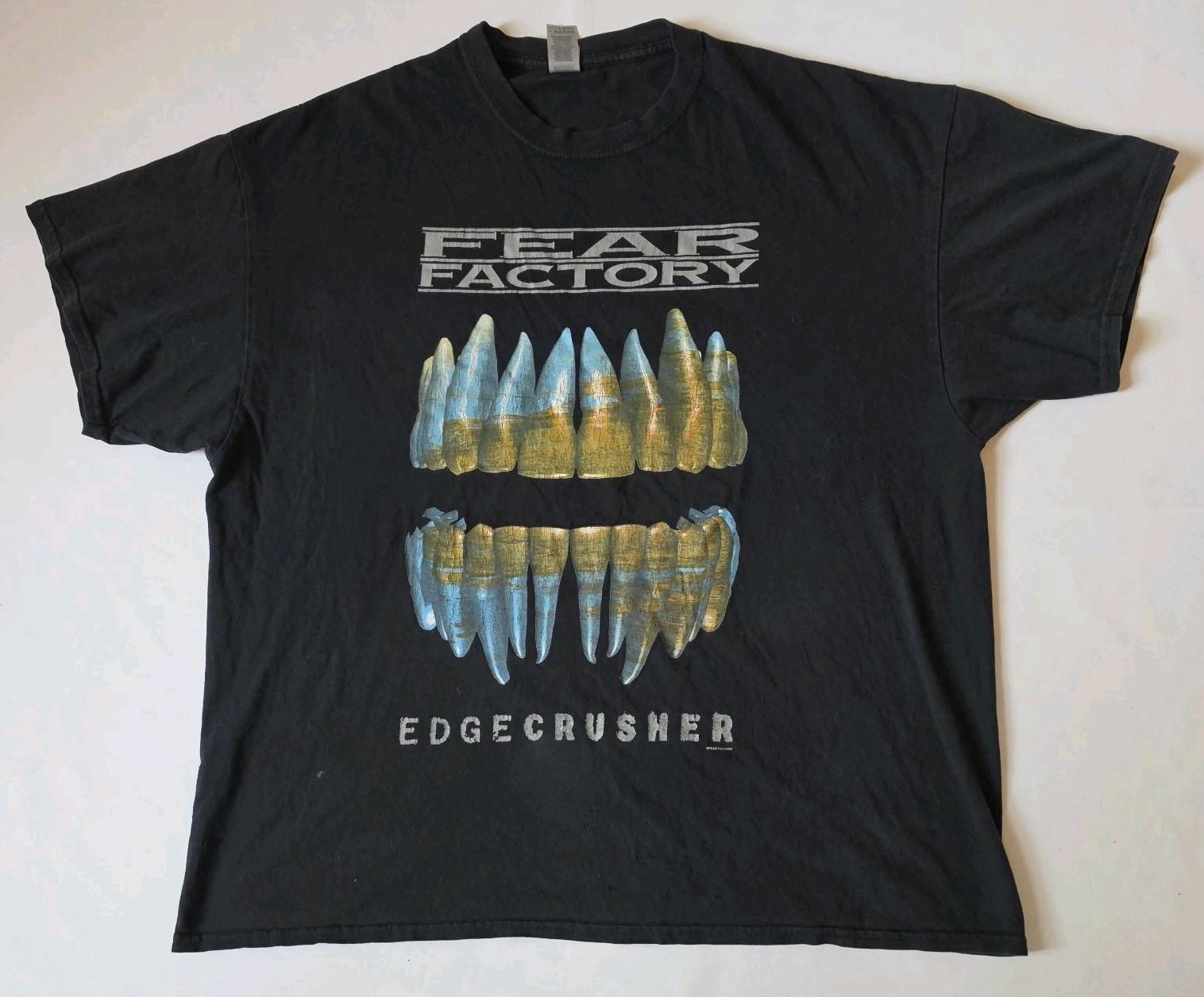 Gildan Fear Factory Band T-Shirt,  Edgecrusher  Model, Black, Men s Size: 2XL Unisex T-Shirt S