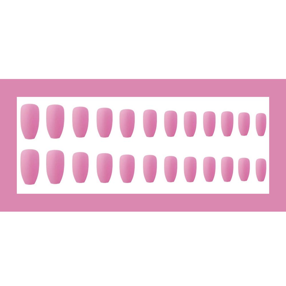 24ks Ballerina Pure Color Matte Coffin Nails Full Cover Medium Falešný Gel Matný lis na nehty