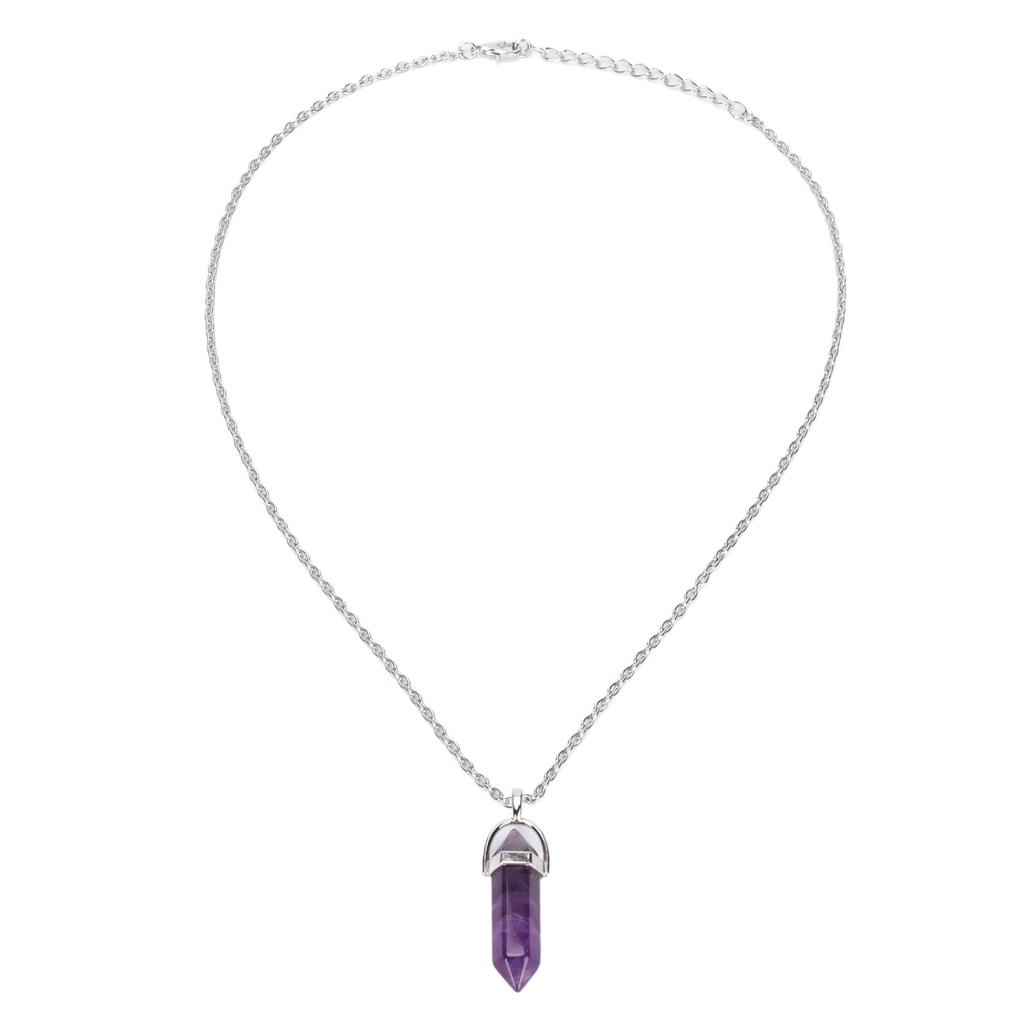 Acheter Collier avec pendentif hexagonal en cristal de guérison et
