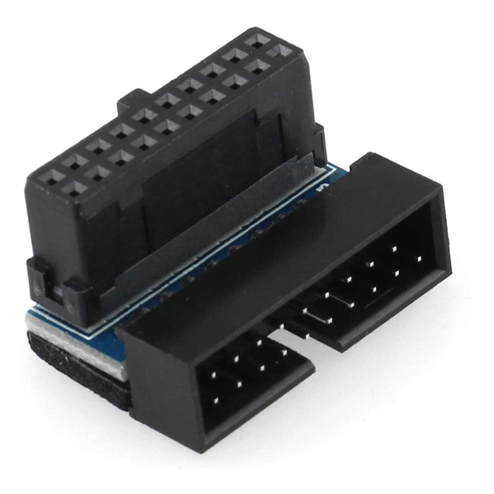 1/2/3Pc For Motherboard USB3.0 20 Pin Male To Female Extension Adapter 90 Degree Angled Converter Type C Power Adapter Connector