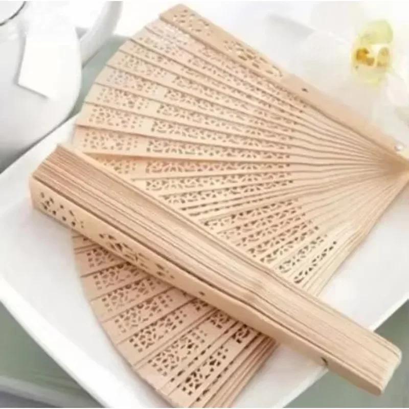 Chinese Sandalwood Scented Folding Hollow Wooden Fans Hand Held Fans Home Decor Fans Garden Vintage Dance Handmade Folding Fan