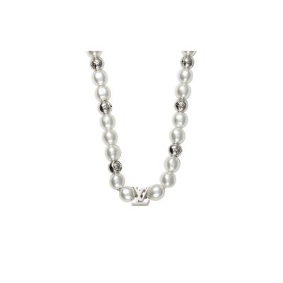 Pearls Monogram Metal Pearl Necklace Unisex Necklace M01157