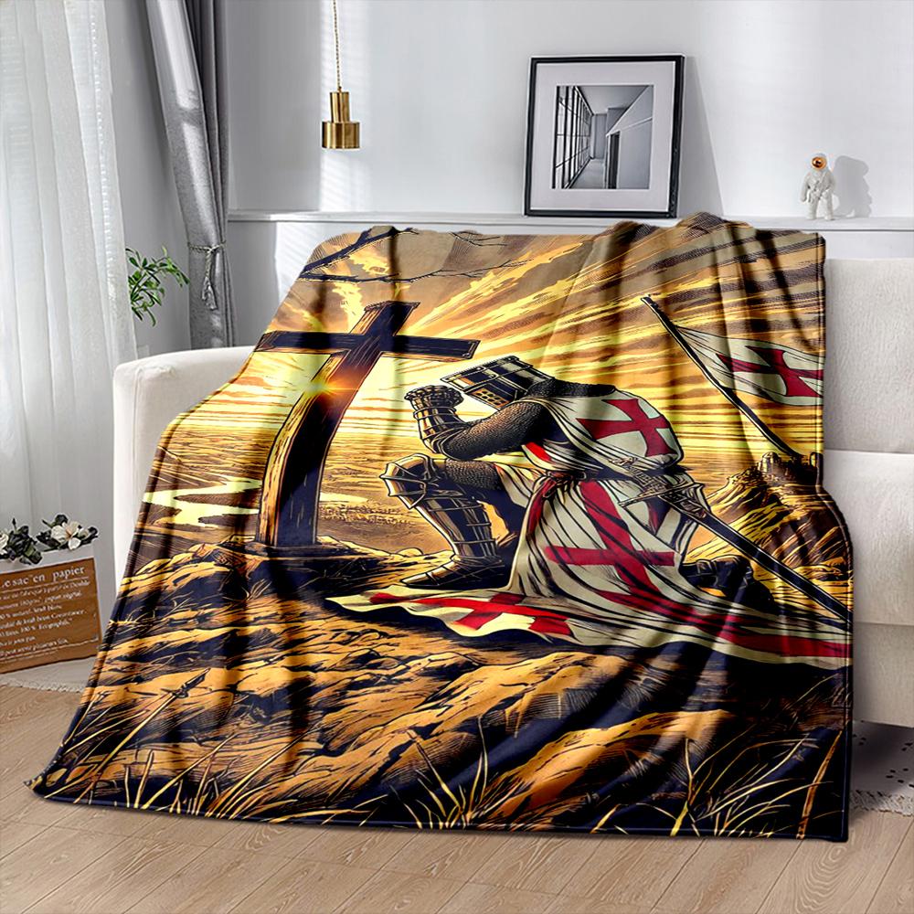 

New Arrive! Christian Religious Lovers Blanket for Bed Bedroom Sofa Picnic, Blanket for Cover Outdoor Leisure Nap, All Seasons 75x90cm