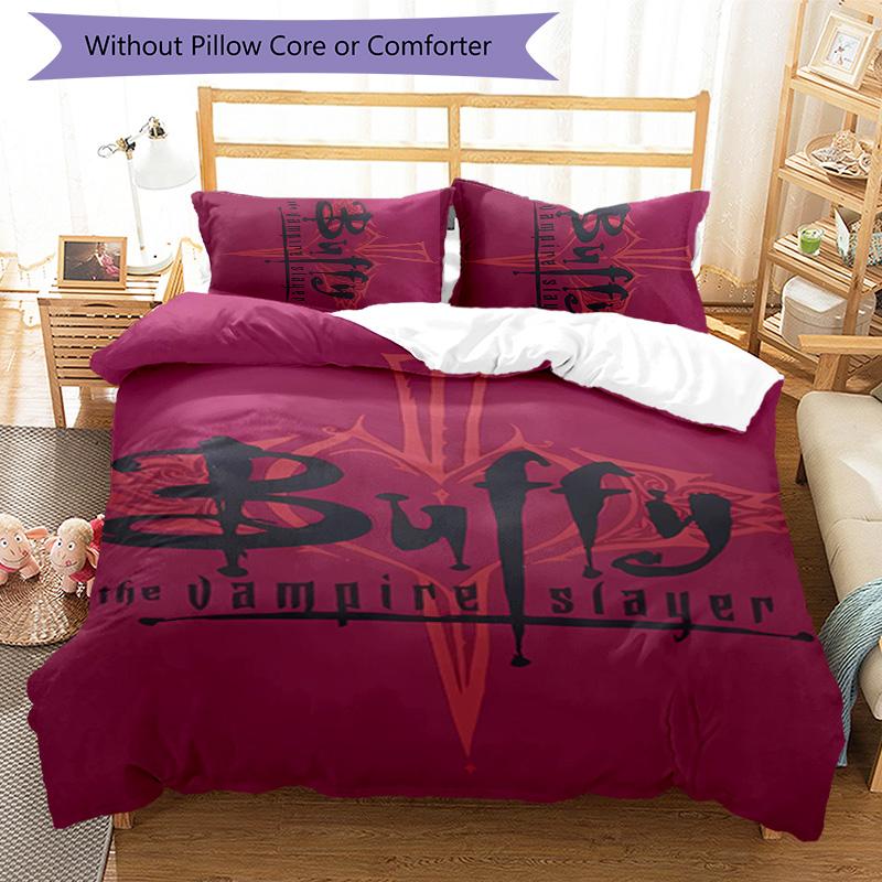 Juego de ropa de cama de 3 piezas Buffy Cazavampiros 1 patrón, juego de funda nórdica incluye funda nórdica y fundas de almohada, decoración de dormitorio y regalo perfecto para todas las estaciones