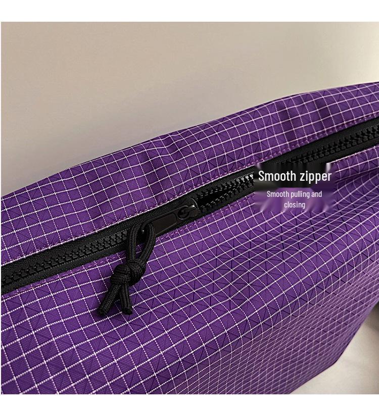 Women's Large Capacity Cross-Grid Canvas Crossbody Bag - Autumn/Winter 2025 High-End Commute Pillow Bag