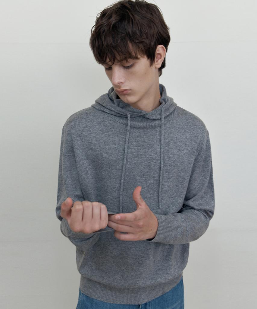 WEDNESDAY OASIS Lambswool Hooded Knit_Gray(Wcb6Kn85)