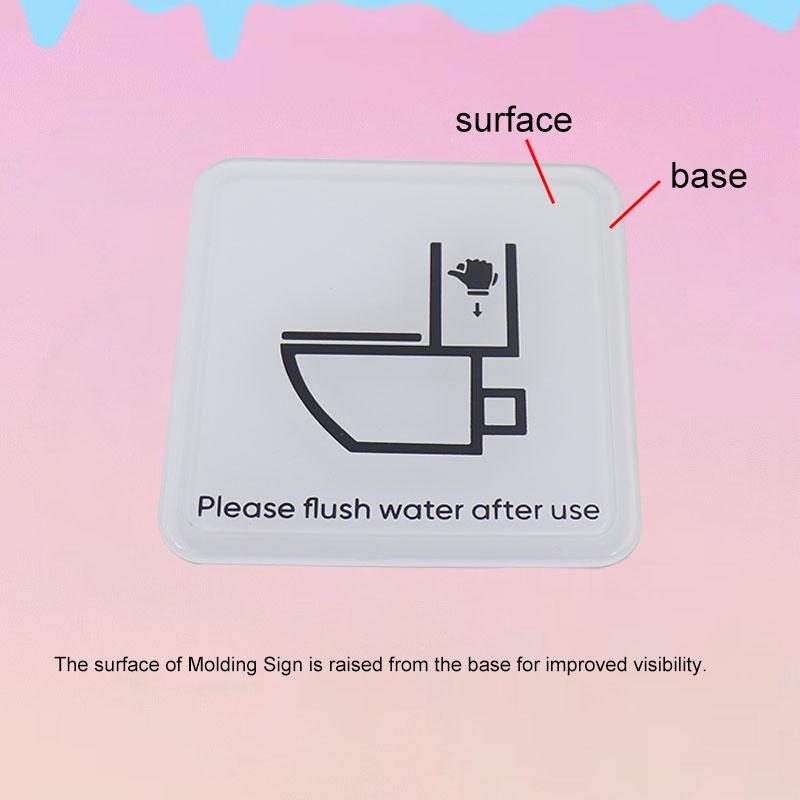 Please Flush Water After Use Signs Plaque Signage Acrylic Signs Plate Sticker Public Place Wall Stickers for Hotel Shoppe House
