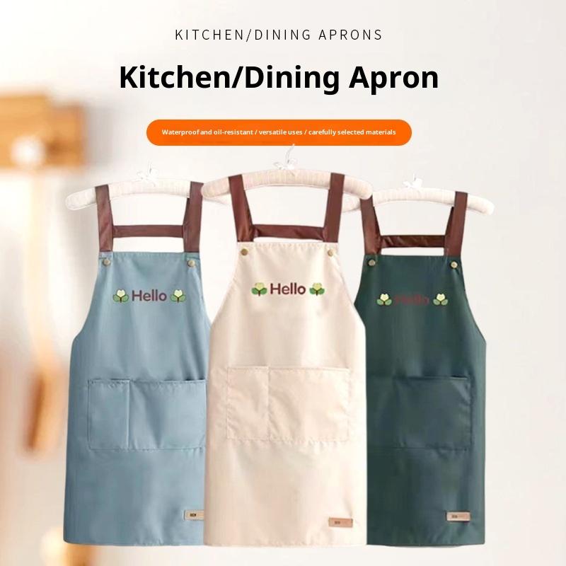 Kitchen Apron Waterproof Oil Proof Convenient Pocket Chef Cooking Apron Men Women Barista Manicurist Work Aprons Waiter Uniformw