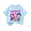 2026 Fun Huntrix Kpop Dämonenjäger T-Shirt für Jungen Mädchen Fans Geschenk Sommer Rundhals Kurzarm T-Shirts Mode Kinder T-Shirt