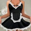 Sexy Lingerie Free Maid Uniform Black Suspender Maid Cosplay Uniform Seduction
