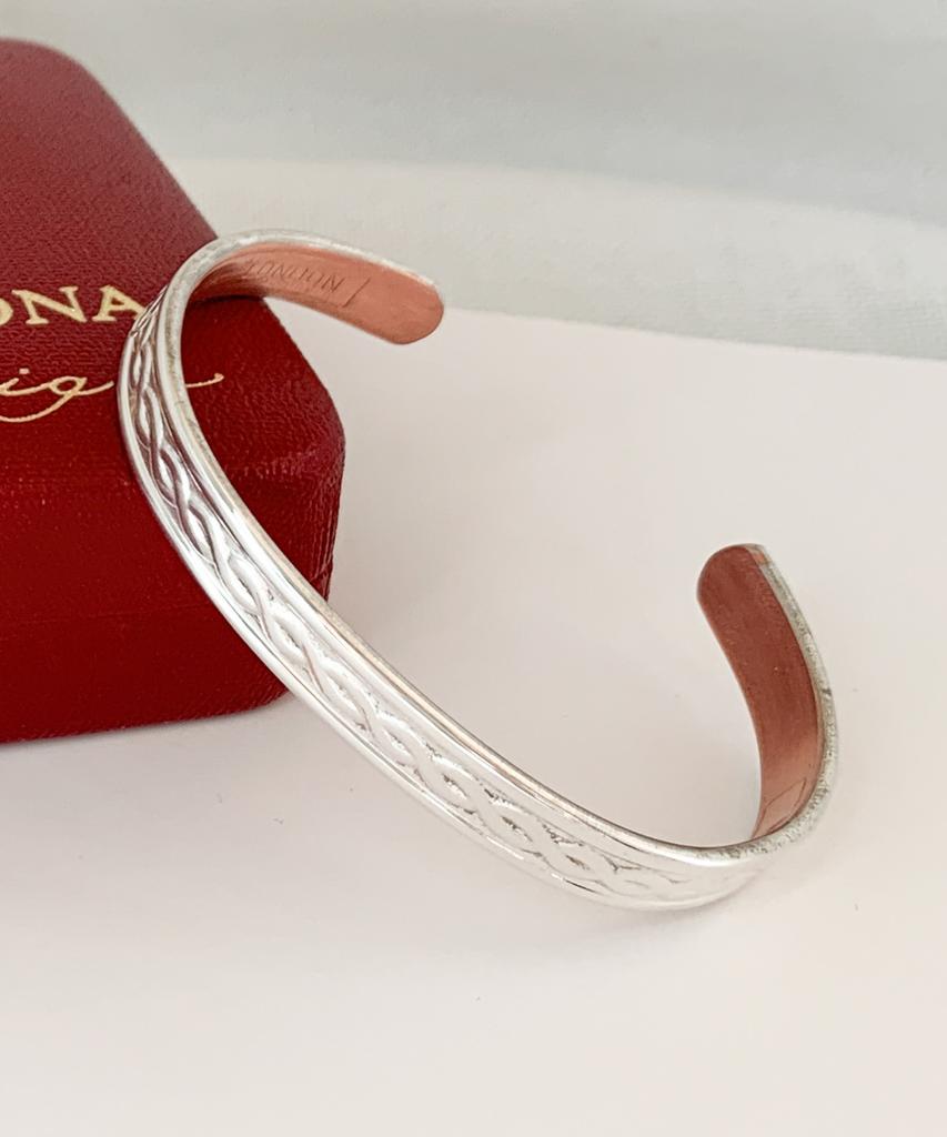 Sabona London S5 Silver-Plated Tudor Copper Bangle