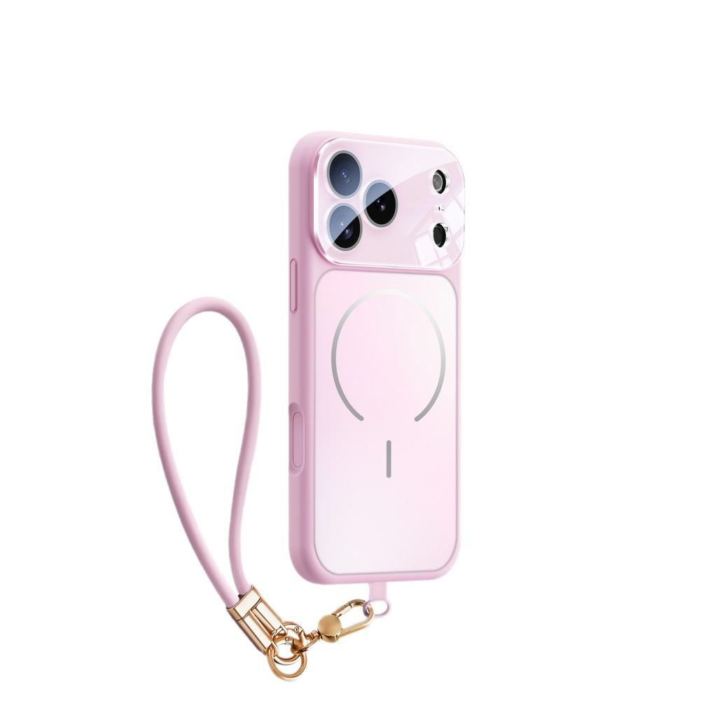 Applicable iPhone17ProMax Lanyard Mobile Phone Case Frosted Magnetic Liquid Silicone Apple 17 All-inclusive Lens Cover