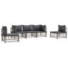 VidaXL Salon de jardin 5 pcs avec coussins anthracite résine tressée, ensemble de salon, ensemble de salon d'extérieur, 3186717