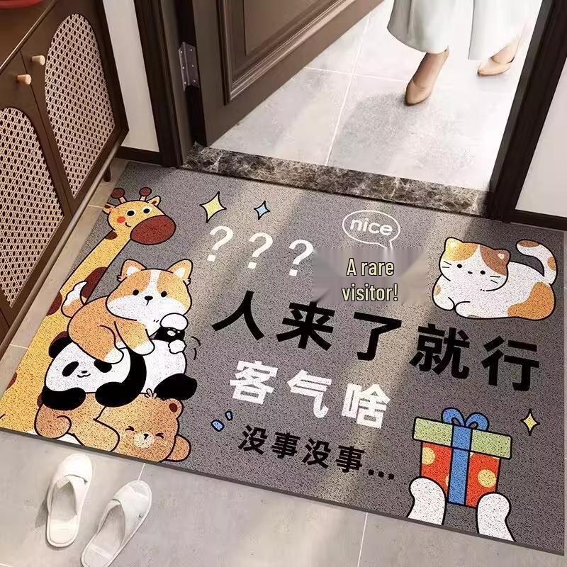 Pet Entrance Welcome Mat - Fun Text, Non-Slip, Dust Removal Door Mat