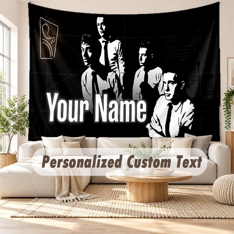 Custom Name Wall Hanging Tapestry,Arctic Monkeys Decorative Backdrop Tapestry For Dorm Home