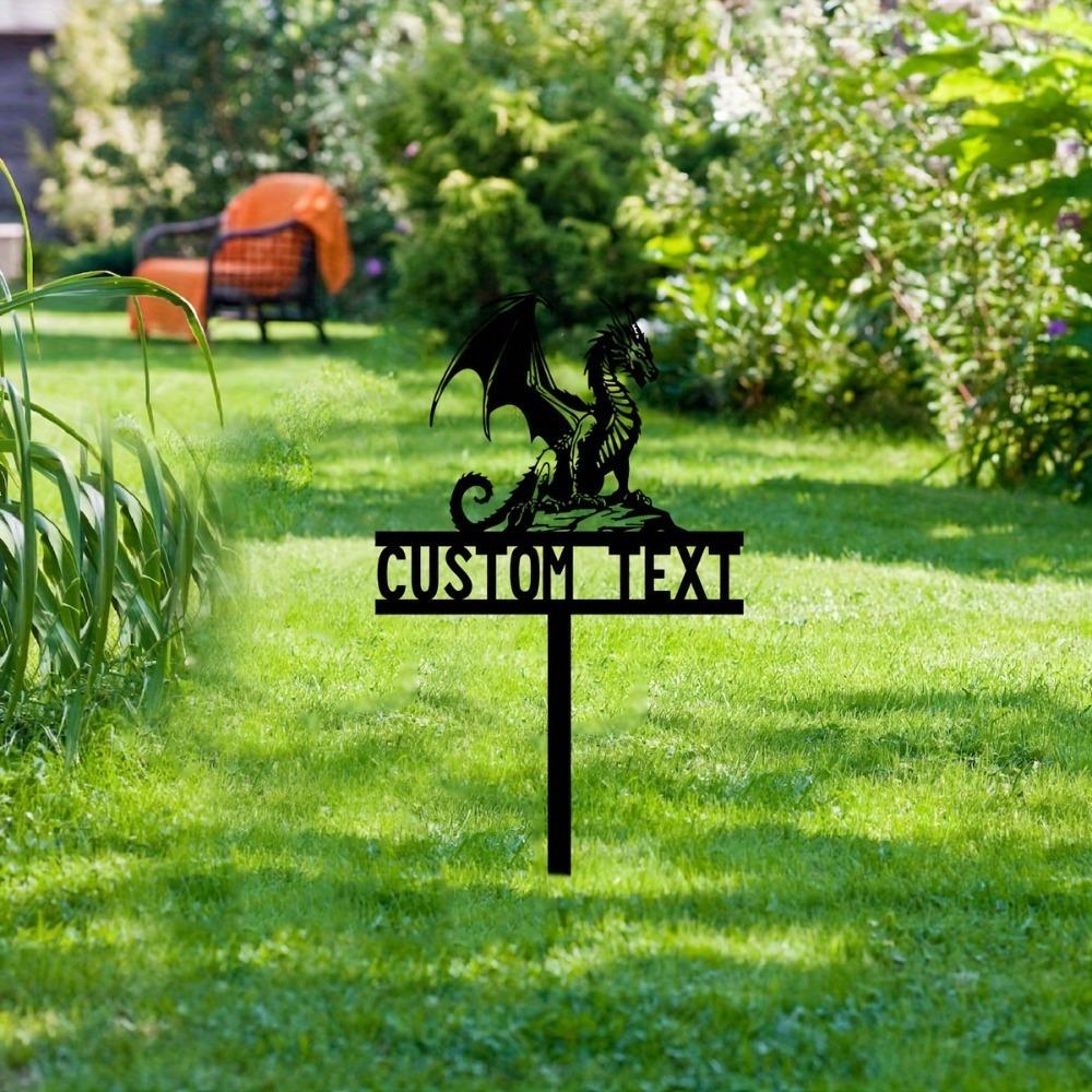 Metal Wall Art Dragon Garden Stake Custom House Number Lawn Decor Durable Outdoor Sign Festival Gift