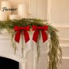 Decorative Fabric Knots 2Pcs Velvet Christmas Bows, Holiday Hanging Wall Decor for Tree Store Window Ornaments Topper, Wedding Backdrop, Bridal