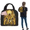 Knights Of The Zodiac Pegasus Gold Insulated Lunch Bag for Women Kids Leakproof Food Boxes Thermal Lunch Box Tote