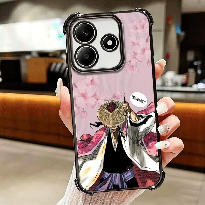 Bleach Kyoraku Shunsui Plating Phone Case For Xiaomi Redmi Note 14 15 Pro Plus 13 12 11 11S 11T 10 9S 9 5G Anti-Fall Airabag Cov