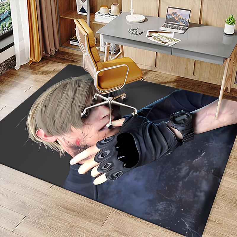 Resident Evil Leon S. Kennedy Printed Absorbent Washable Carpet, Non-Slip Bathroom Mats, Kitchen Rugs, Yoga Mat,Living Room Entrance, Camping Picnic R