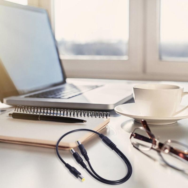 Y Splitter Cord, 5.5x2.5mm, 40cm Power Splitter Cable for LED Strips, Cameras, Electronics