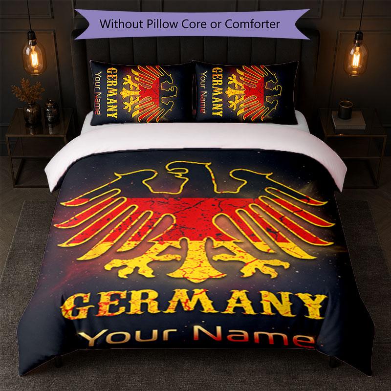 Eintracht Frankfurt Custom Name Text Bedding Set 1 Duvet Cover+2 Pillowcases Soccer Logo Personalized Gift For Special Occasion Bedroom Decor