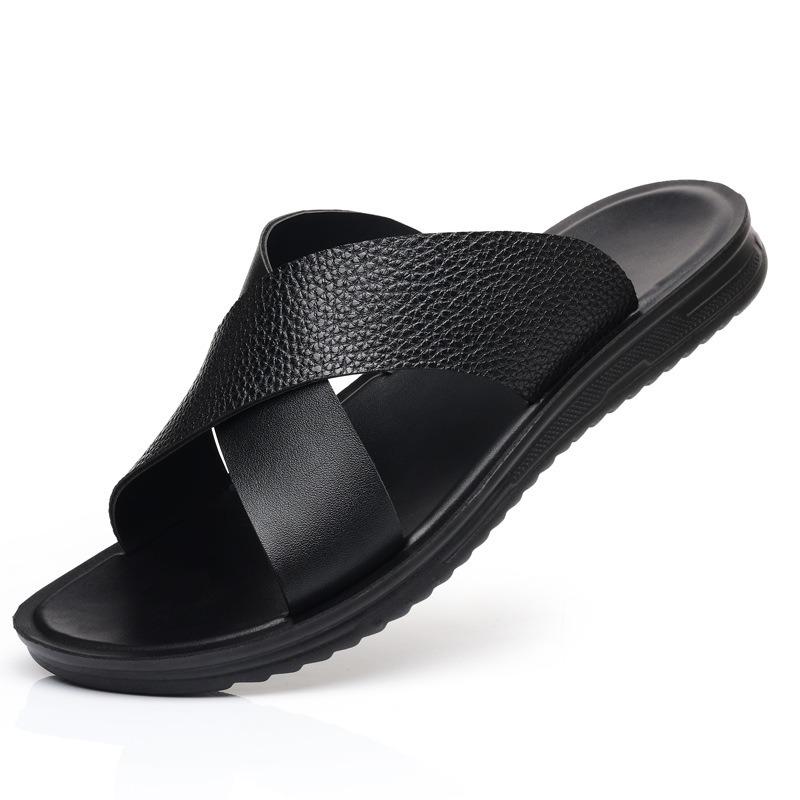 One-word slippers men's summer new men's soft-soled casual beach shoes trendy outer sandals