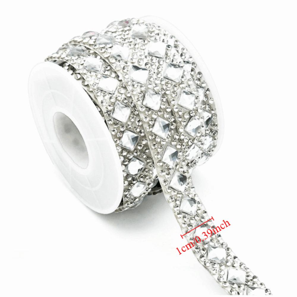 3 Yards Self Adhesive Rhinestone Strip Flexible Shiny Rhinestone Tape DIY Decoration Decorative Apparel Accessory Shoes Decor