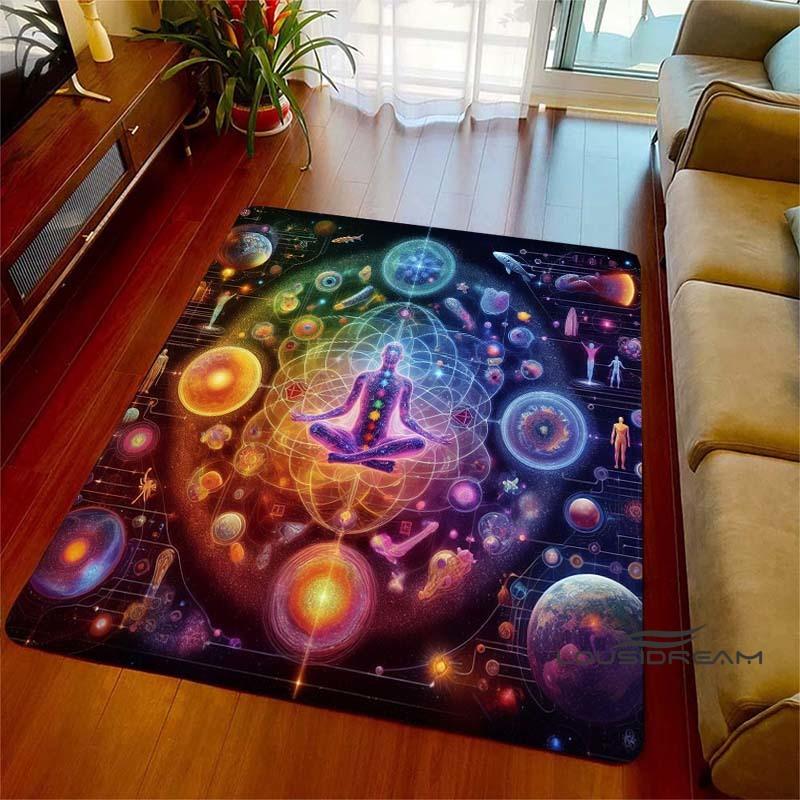 3D Rainbow 7 Chakra Rug, Bedroom Rug for Living Room, Home Sofa Decor, Kids Play Mat, Large Decor Rug, Yoga Meditation001