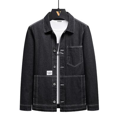 Denim Jacket Men's Autumn Korean Trend Versatile Lapel Tops New Autumn and Winter Men's Jackets