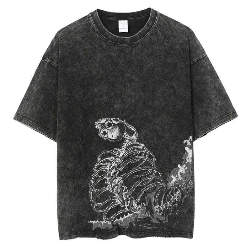 2025 Anime Attack on Titan Trička Vintage Prané Tričko Harajuku Oversize Bavlněné Tričko Bavlna Móda Streetwear Unisex Top