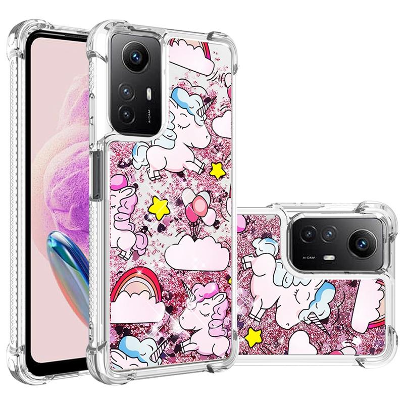 Note 12S Case For Xiaomi Redmi Note 12S Cover Printed Glitter Quicksand Liquid Cover for Xiomi Redmi Note12S Phone Case Fundas