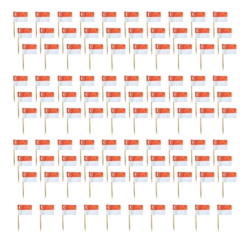 100Pcs Multicolor International Flag Toothpicks Cupcake Picks Cake Top Ornament For Desserts Display Festival Decoration