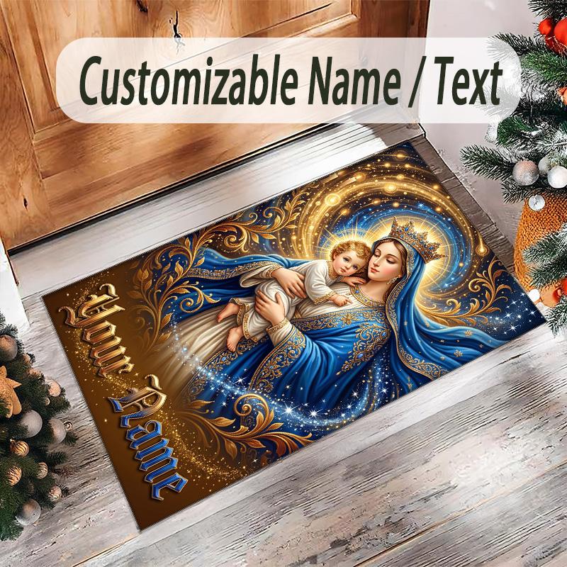 Other Similar Designs Theme Crystal Velvet Rug Personalized Custom Name Text Soft Floor Mat Home Decor