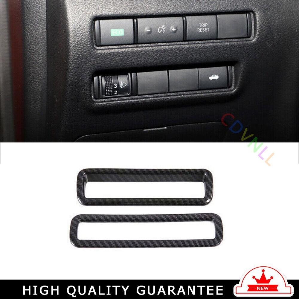 Headlight Button Frame Cover Trim For Nissan Sylphy Sentra 20-2022 Carbon Fiber
