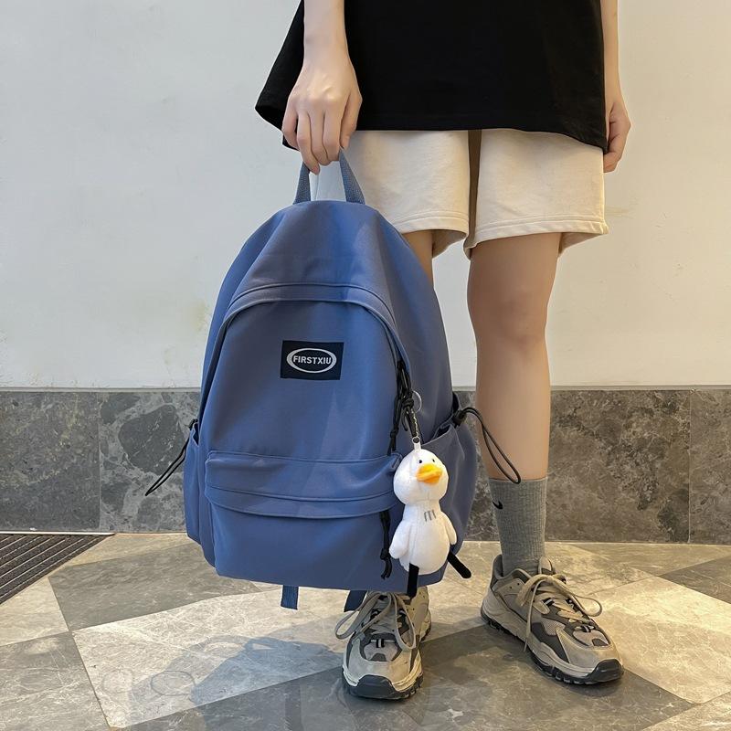 Schoolbag1011 New Street Trend Student Men's and Women's Backpacks Simple Solid Color Casual Backpacks