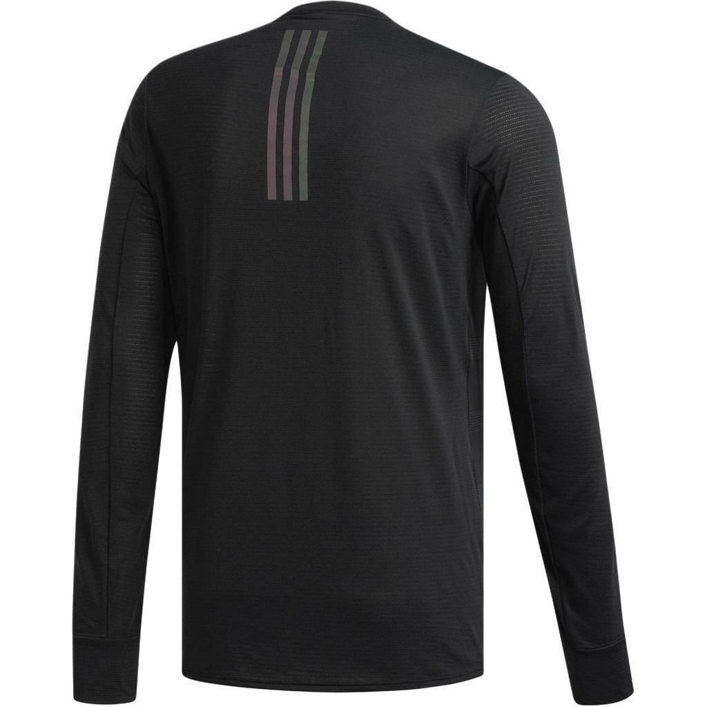 adidas Prism Long Sleeve Tee Breathable Round Neck Logo Reflective T-Shirt Men Tops Black CZ8717