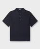 Teildeon Dickie Short Sleeve Boucle Yarn Knit Polo Shirts Navy