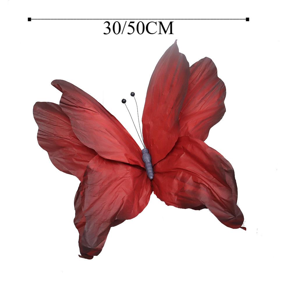 NEW 3D Simulated Flowers 30/50CM Large-scale Giant Paper Butterfly Colorful Window Display Photography Props Party Supply