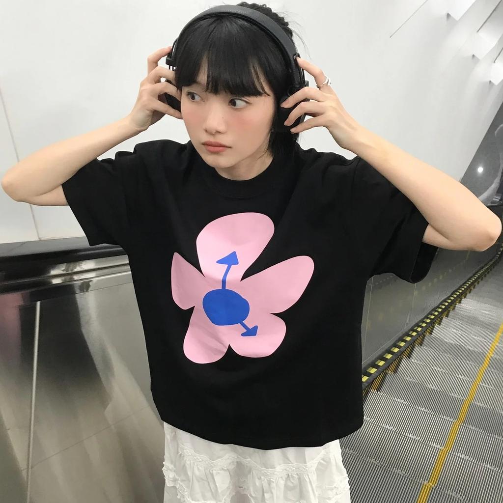 Korean Funny Letter Print White Short Sleeved T-shirts for Women 2025 Summer Casual Loose Women's All-match T Shirt Harajuku Streetwear Tees Y2k Tops