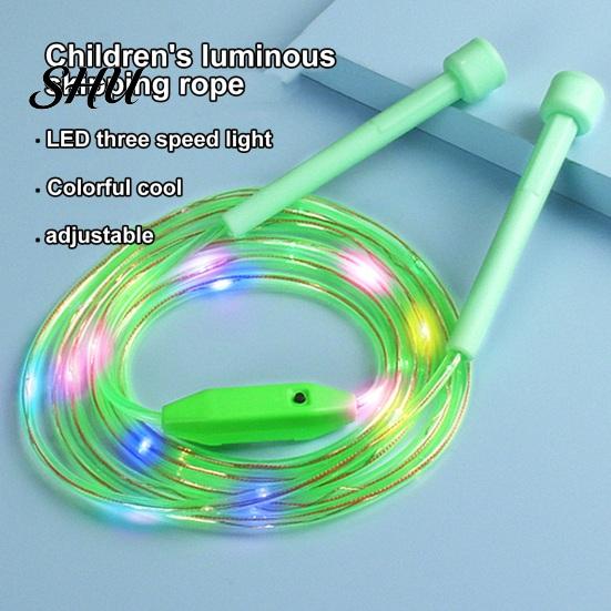 Jumping Training Rope Children Skipping with LED Colorful Light Battery-operated Glowing Comfortable Grip Electronic Luminous Jump Fitness Equipment