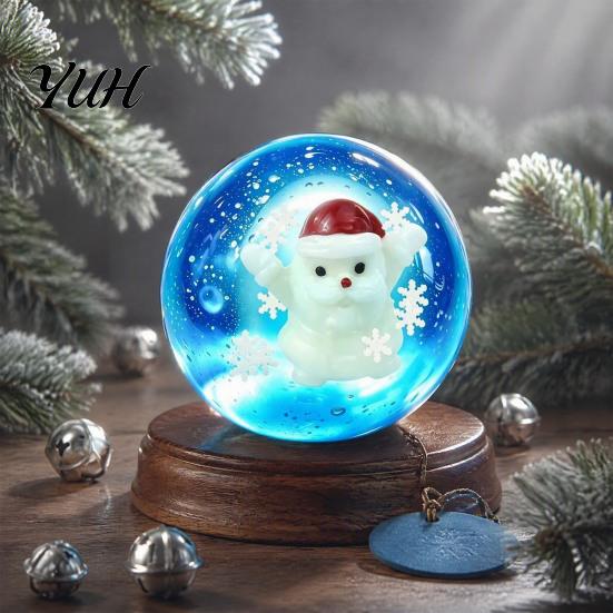 Squeeze Ball Sensory Toy Christmas Clear Stress Toy, Anxiety Relief with Santa Reindeer Desktop Fidget Toys Tree Snowflake Figure, Soft Party