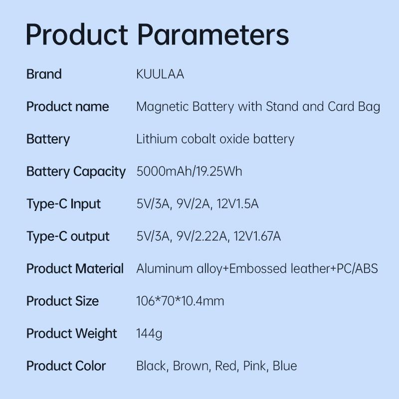 Kuulaa 5000 mAh Magnetic Power Bank