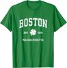 Boston Massachusetts Vintage Shamrock Sports T Shirt