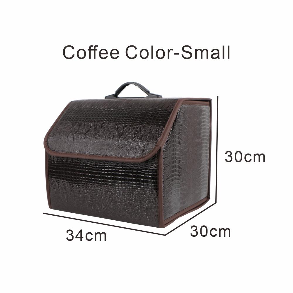 Collapsible Car Storage Box Crocodile Grain Leather Organizer For Car Trunk Box Organizer Auto Tidying Storage Bag Watertight