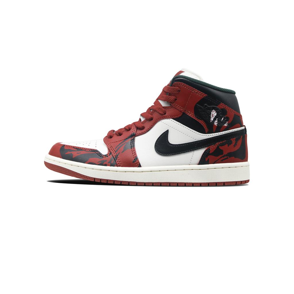 Jordan Air Jordan 1 Ten Thousand Horses Galloping Abrasion Resistant Mid top Vintage Basketball Shoes Unisex Red DQ8426-105(Team839V\"\")
